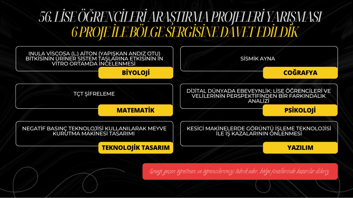 6 PROJE İLE FİNALLERDEYiZ