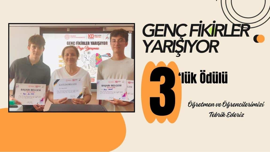 GENÇ FİKİRLER YARIŞIYOR'DA 3'LÜK ÖDÜLÜ